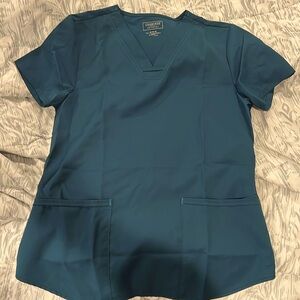 Green/blue scrub top